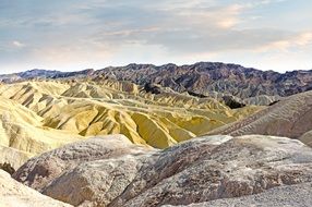 Zabriskie Point is part of the Amargosa Range, located east of the Death Valley in California's Death Valley National Park.