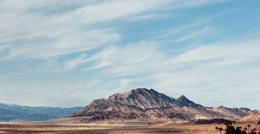 mountain range against the blue morning sky