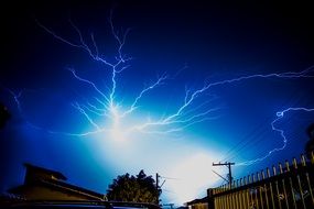 lightning in a bright stormy sky