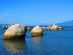 large stones in the water