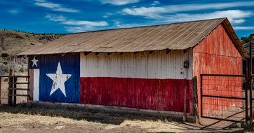 painted wooden barn in Texas