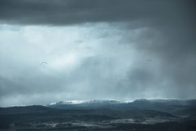 Distant view of the mountains in norway