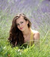 secret smile Girl Lavender Flowers Mov