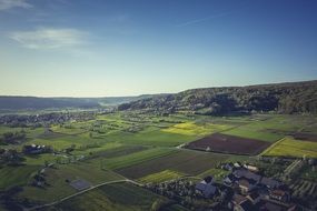 view from a height of countryside in bavaria