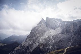 View of the mountain pass in the mountains of Tyrol