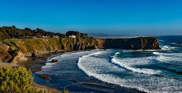 ocean waves on the coast in California