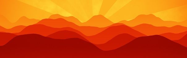 painted orange goi on a yellow dawn background