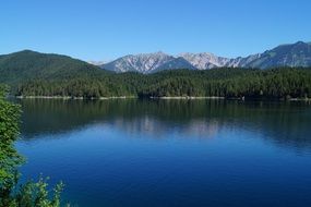 beautiful mirror lake in bavaria