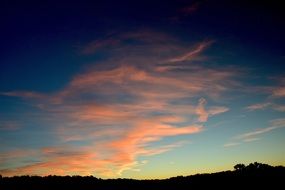 landscape of orange clouds in the blue sky during sunset