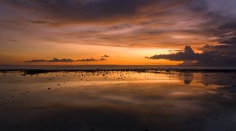 Landscape of the calm Sunset beach