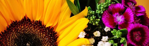 summer bouquet with sunflower