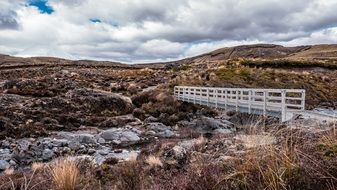 Landscape of the bridge and water stream