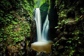 waterfall in tropical forest