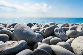 Rocks on the Beach near ocean macro