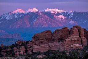 mountains in purple haze