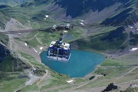 cable car on the southern peak of the Pyrenees