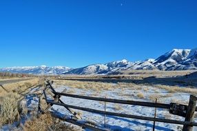 Landscape of beautiful Absaroka Mountain Range in Yellowstone National park