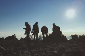 Group Of People on a hill top