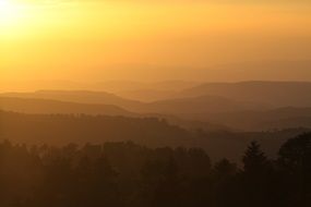 Landscape of Orange sunset in Switzerland