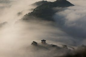 thick clouds in the mountains