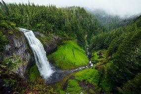 Amazing Landscape of Waterfall on a mountain