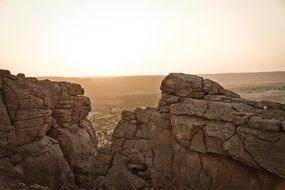 Grand Canyon in evening sun rays