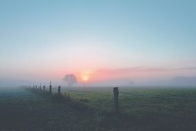 landscape of foggy sunrise