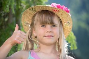 cute girl in a straw hat