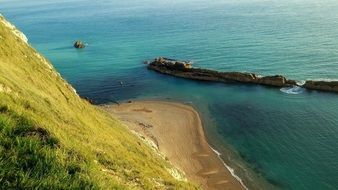 green cliff in the blue lagoon