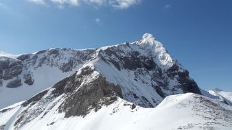 snow-capped peaks of high mountains