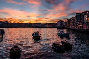 boats in port in asturias