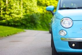 blue retro car fiat 500l