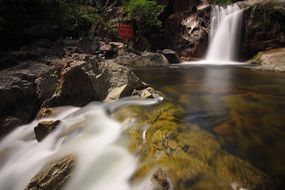 stream with cascade of Waterfals, long exposure