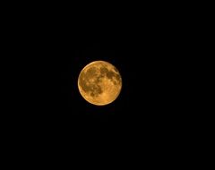 Orange moon in the sky