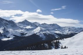 Alpine mountains at winter, Snowscape