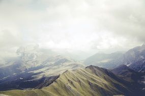 fog over rock formations in South Tyrol