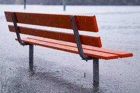 wet bench in the rain