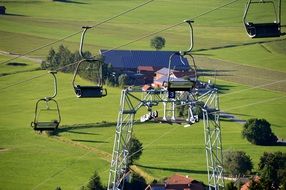 Ski Lift Construction in summer countryside