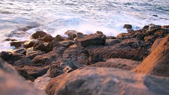 rocky spanish coast in tenerife
