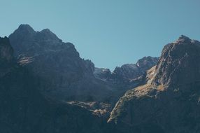 Landscape of the rocky mountains and valley