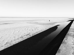 water channel among the snow