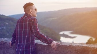 A young man in the national park