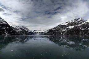 lake in the snowy mountains