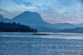 panoramic view of the lake in a mountain valley