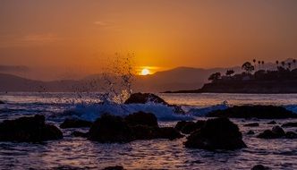 colorful sunset over the paradise ocean