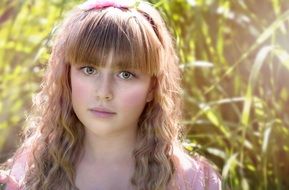 girl with expressive eyes and lush hair