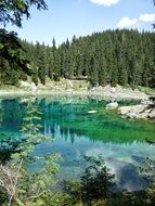 Lake Carezza in the forest