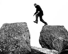 Man Jumping tryfan