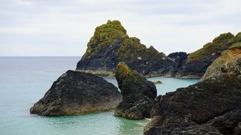 panorama of the ocean rocky coast