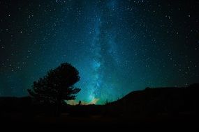 Landscape of Milky Way on a night sky